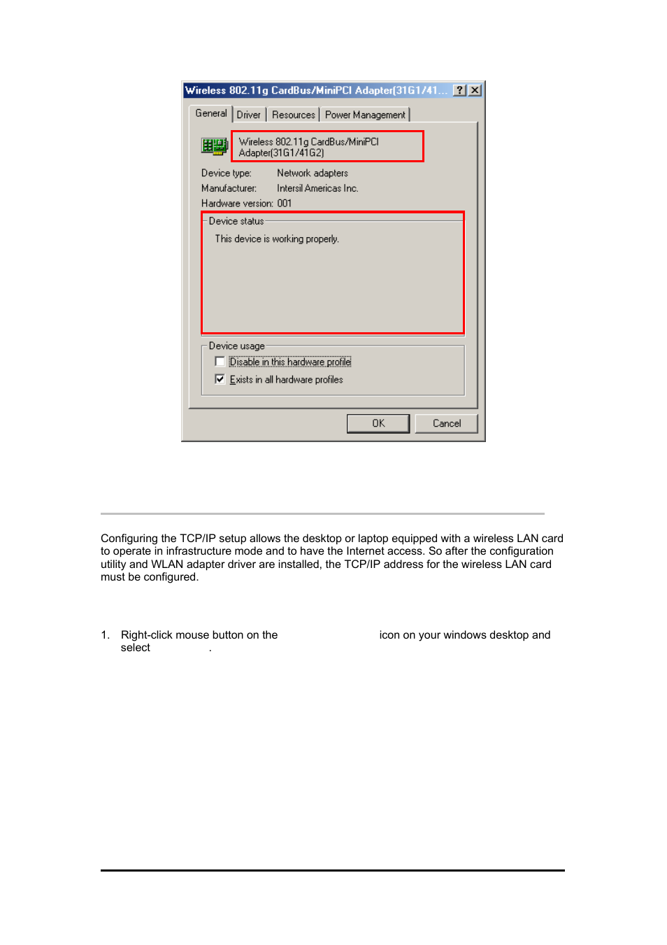 3 tcp/ip configuration procedure in windows98/me | Zonet Technology 802.11 g 54Mbps Wireless LAN CardBus Adapter User Manual | Page 19 / 67