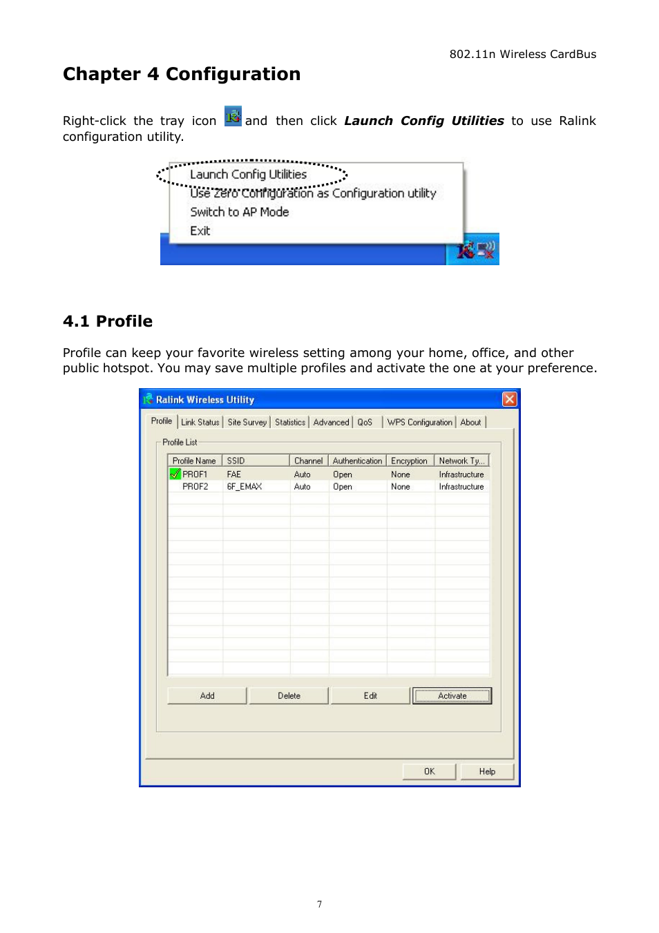Chapter 4 configuration, 1 profile | Zonet Technology ZEW1542 User Manual | Page 10 / 30