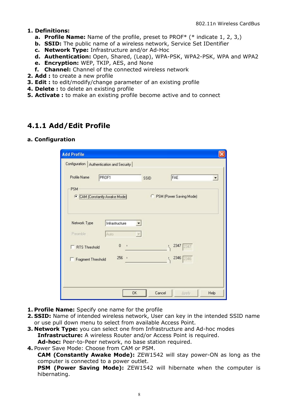 1 add/edit profile | Zonet Technology ZEW1542 User Manual | Page 11 / 30