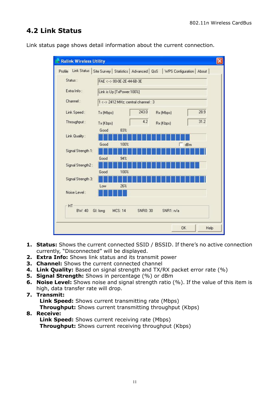 2 link status | Zonet Technology ZEW1542 User Manual | Page 14 / 30