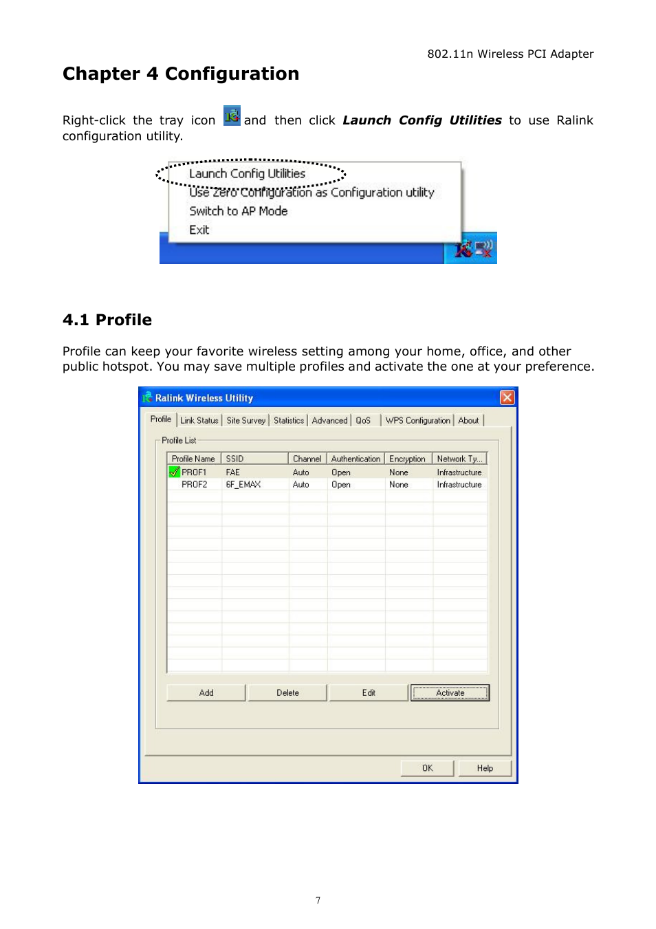 Chapter 4 configuration, 1 profile | Zonet Technology ZEW1642 User Manual | Page 10 / 30