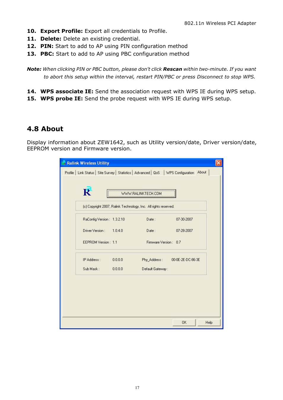 8 about | Zonet Technology ZEW1642 User Manual | Page 20 / 30
