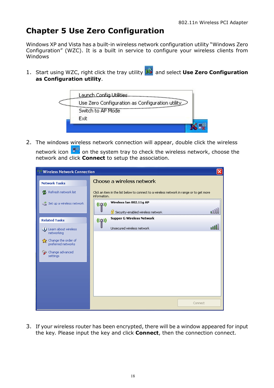 Chapter 5 use zero configuration | Zonet Technology ZEW1642 User Manual | Page 21 / 30