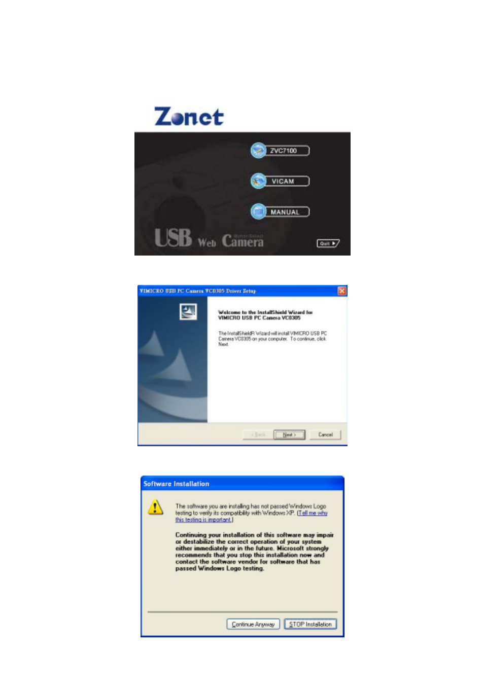 Driver installation | Zonet Technology ZVC7100 User Manual | Page 4 / 12