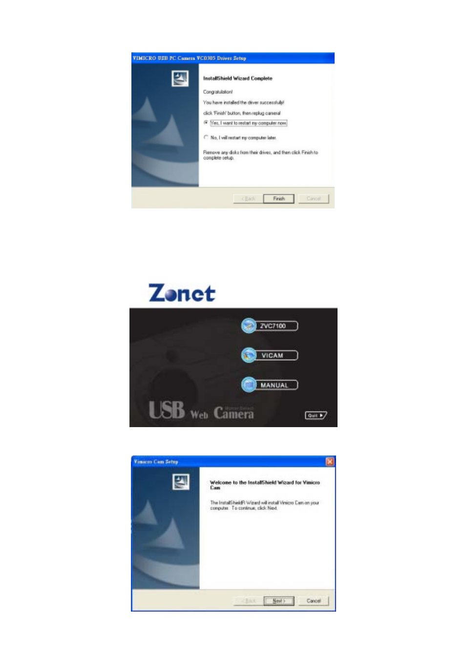 Software installation | Zonet Technology ZVC7100 User Manual | Page 5 / 12