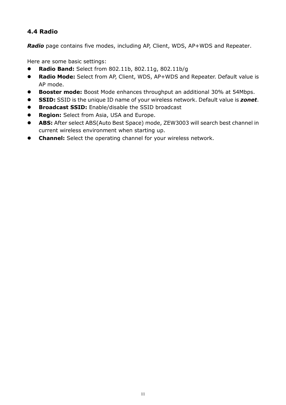 Zonet Technology ZEW3003 User Manual | Page 13 / 28