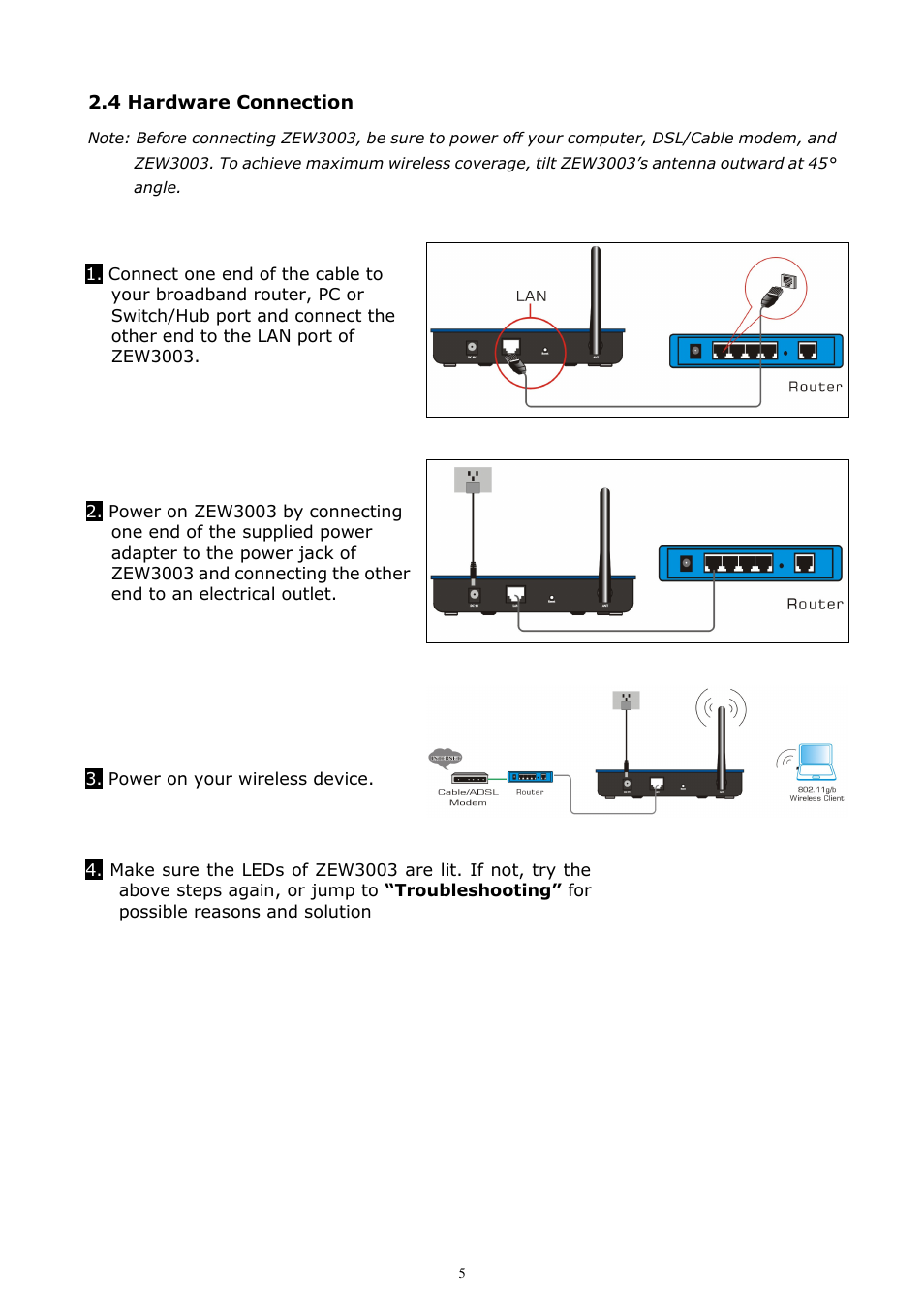 Zonet Technology ZEW3003 User Manual | Page 7 / 28