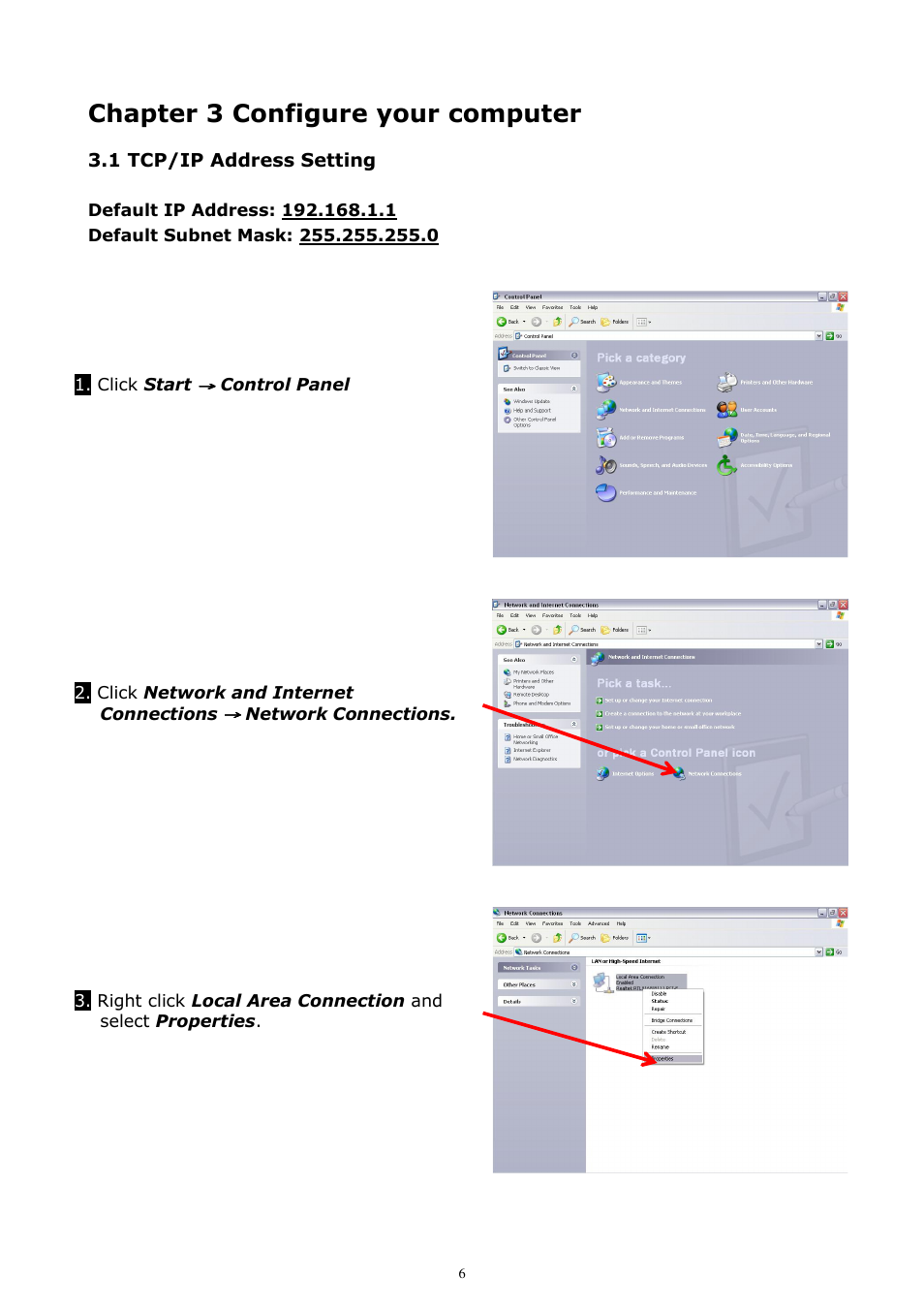 Chapter 3 configure your computer | Zonet Technology ZEW3003 User Manual | Page 8 / 28