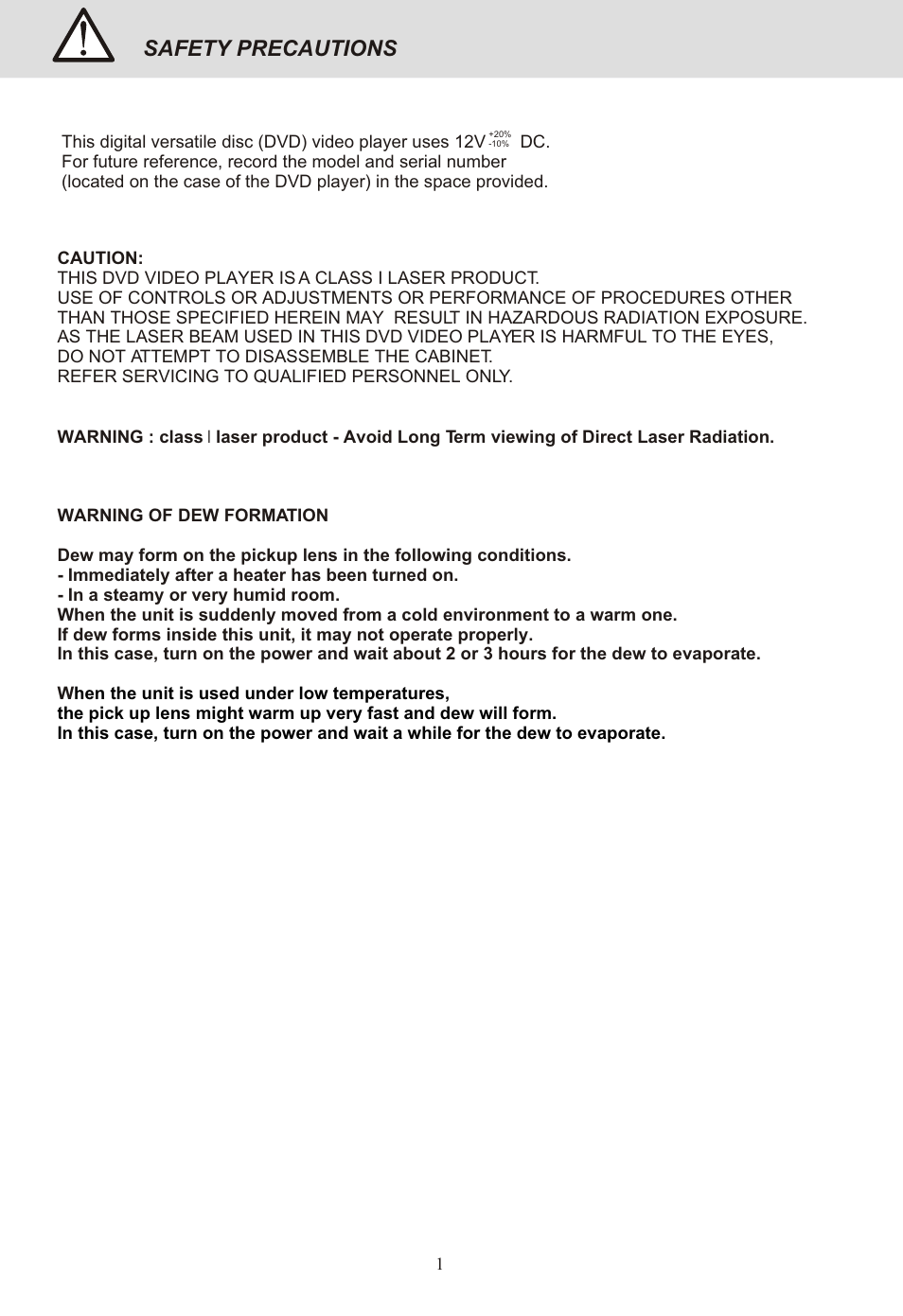Seite4, Safety precautions | Yamakawa DVD-MP12i User Manual | Page 4 / 29