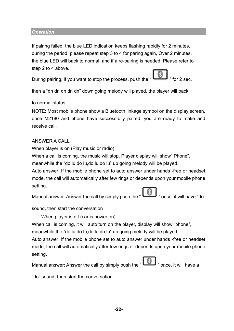 Yamakawa M2180 User Manual | Page 22 / 24