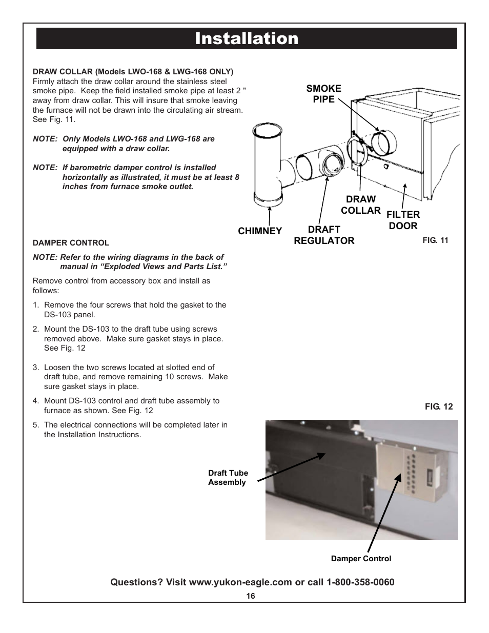 Installation | Yukon Advanced Optics Oil Furnace User Manual | Page 16 / 64