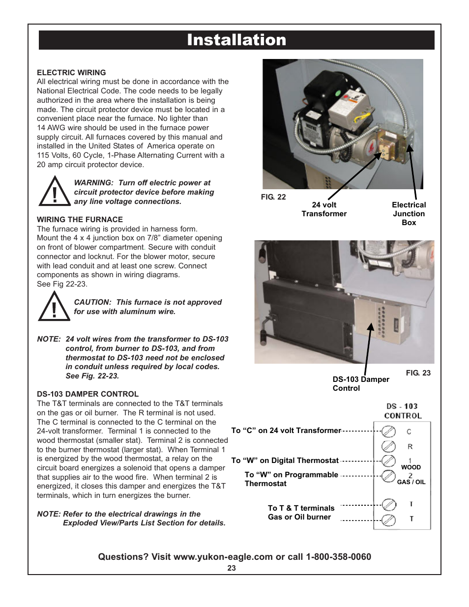 Heading installation | Yukon Advanced Optics Oil Furnace User Manual | Page 23 / 64