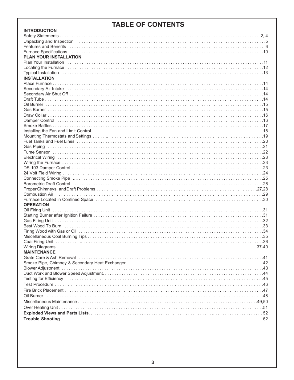 Yukon Advanced Optics Oil Furnace User Manual | Page 3 / 64