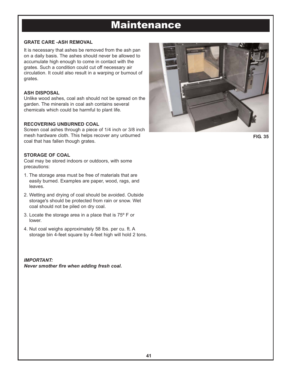 Maintenance | Yukon Advanced Optics Oil Furnace User Manual | Page 41 / 64