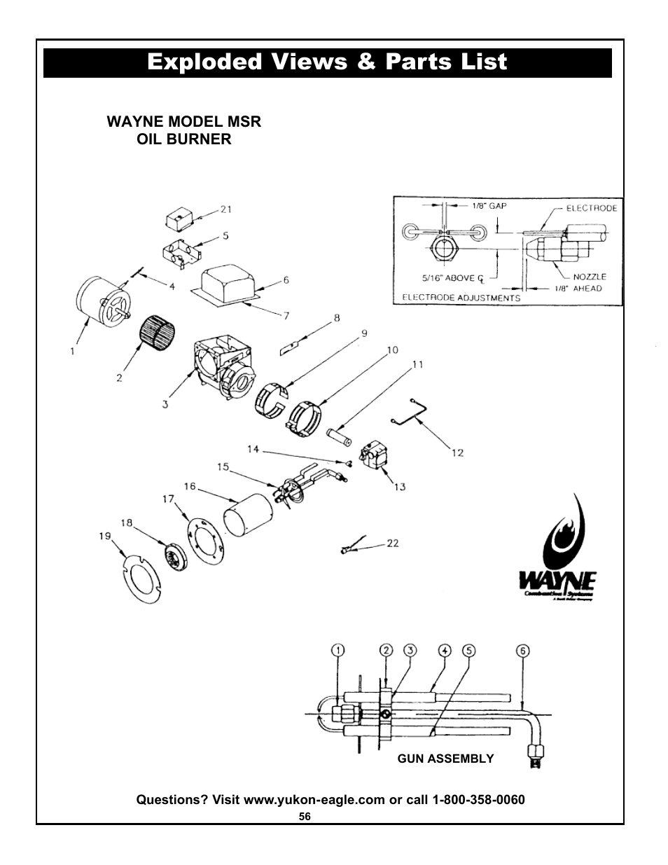 Exploded views & parts list | Yukon Advanced Optics Oil Furnace User Manual | Page 56 / 64