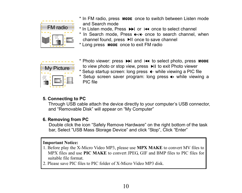 X-Micro Tech. XMP3-M256F User Manual | Page 11 / 72