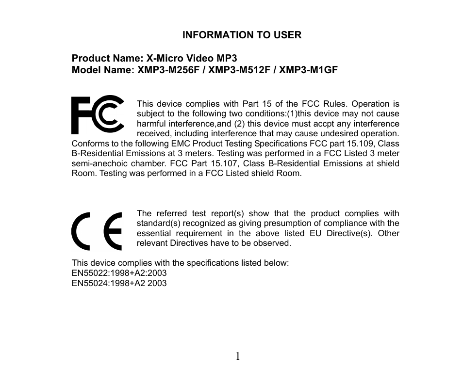 X-Micro Tech. XMP3-M256F User Manual | Page 2 / 72