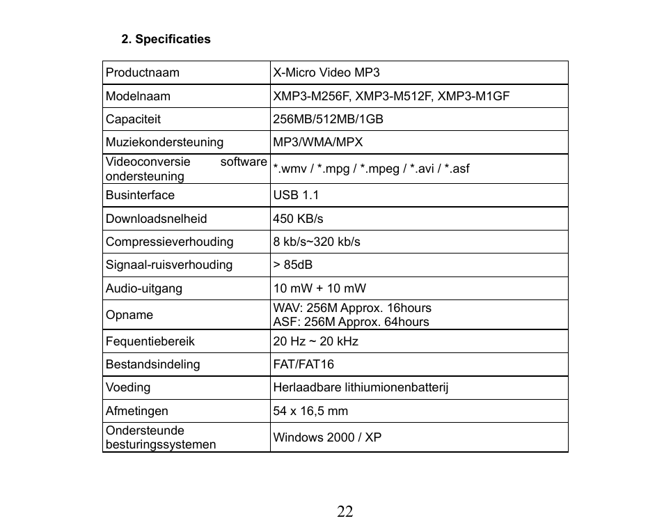 X-Micro Tech. XMP3-M256F User Manual | Page 23 / 72