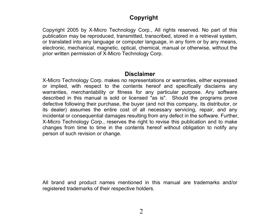 X-Micro Tech. XMP3-M256F User Manual | Page 3 / 72