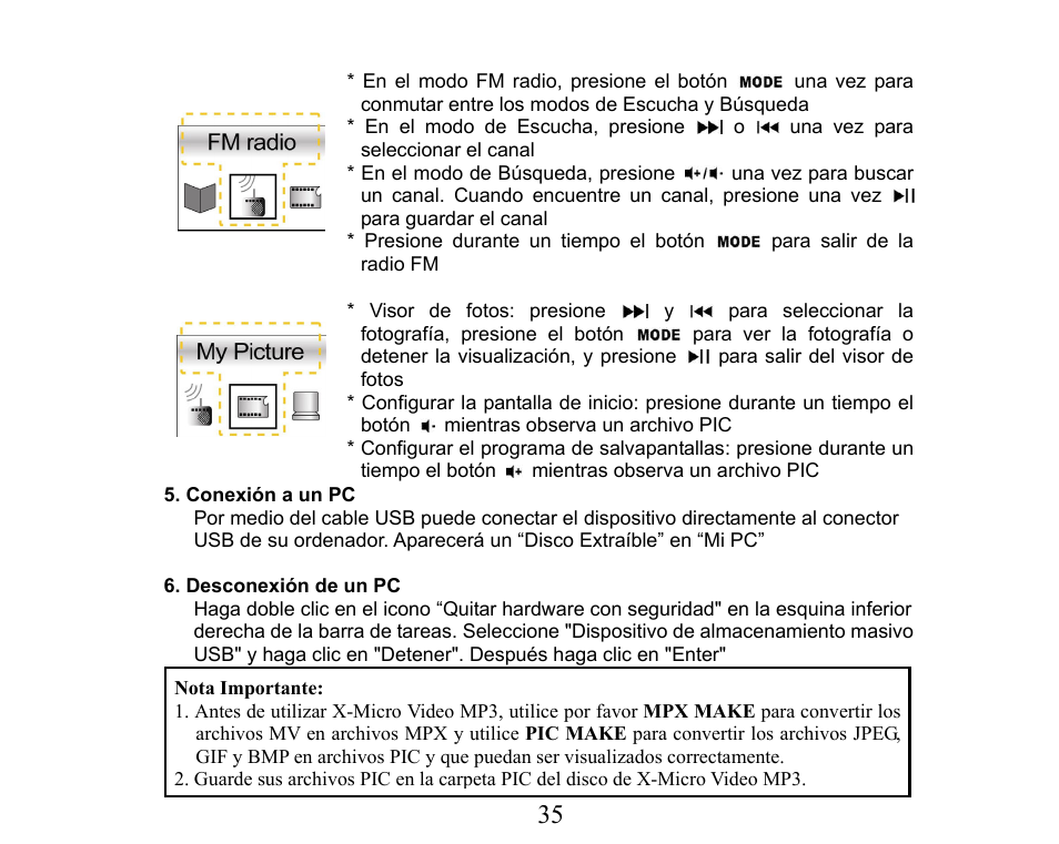 X-Micro Tech. XMP3-M256F User Manual | Page 36 / 72