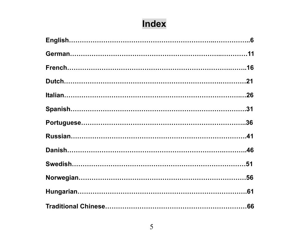 Index | X-Micro Tech. XMP3-M256F User Manual | Page 6 / 72