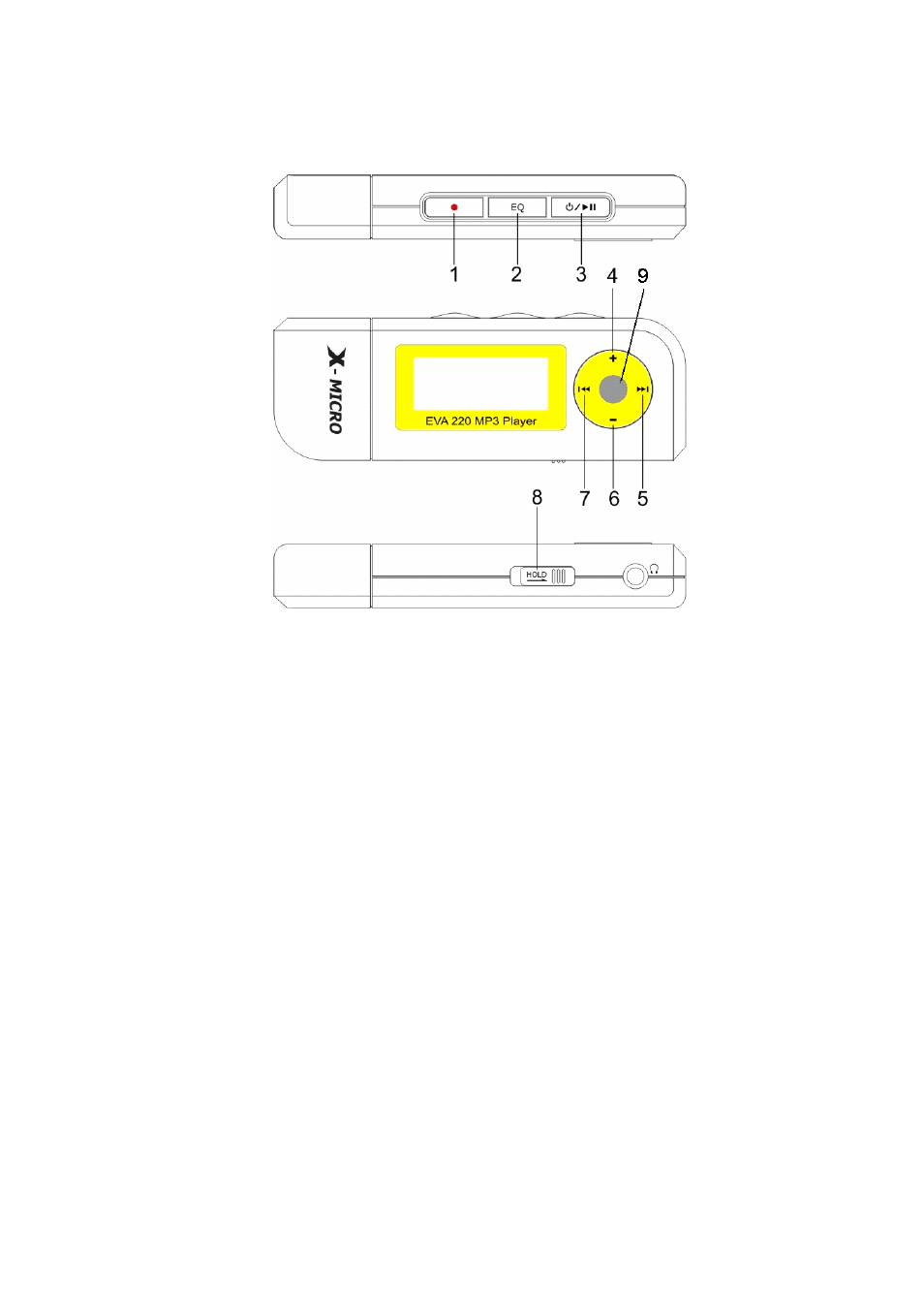 Exterior view & explanation of keys/buttons | X-Micro Tech. 220 User Manual | Page 5 / 27