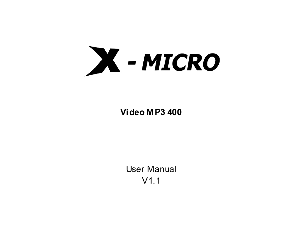 X-Micro Tech. 400 User Manual | 59 pages