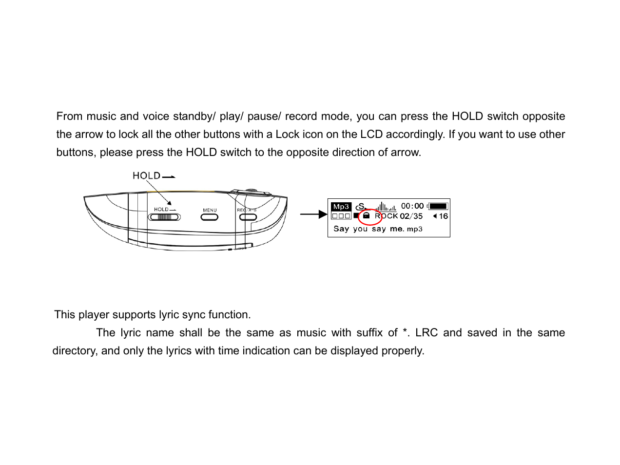 2lock, 3lyric sync | X-Micro Tech. EVA 130 User Manual | Page 23 / 27