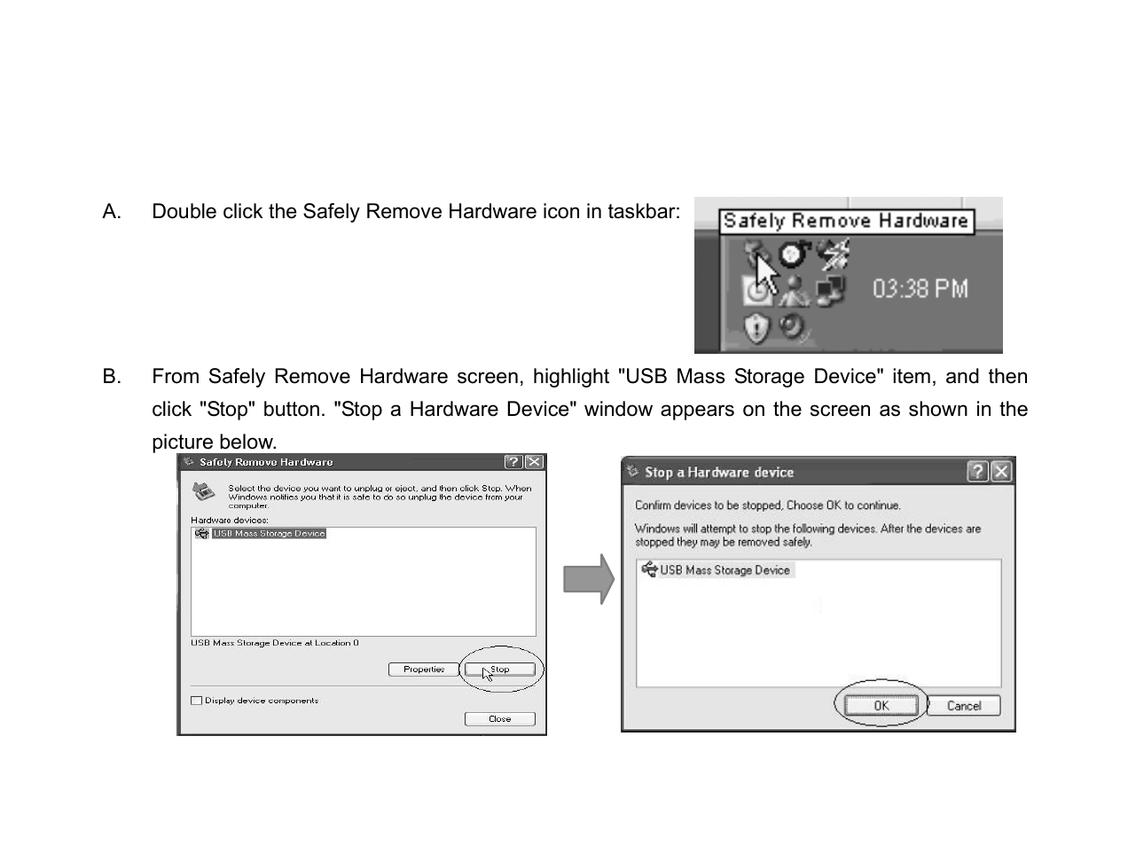 3remove the usb device | X-Micro Tech. EVA 130 User Manual | Page 9 / 27