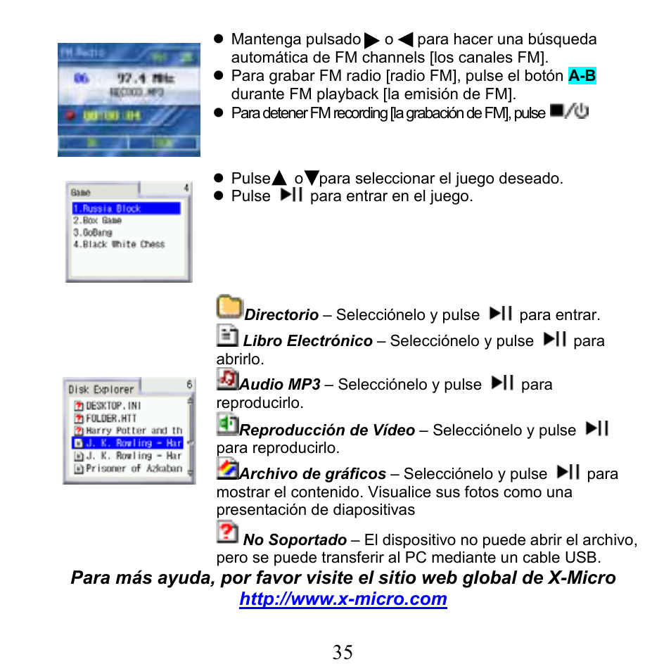 X-Micro Tech. XMP3-N20GFT 210C User Manual | Page 36 / 72