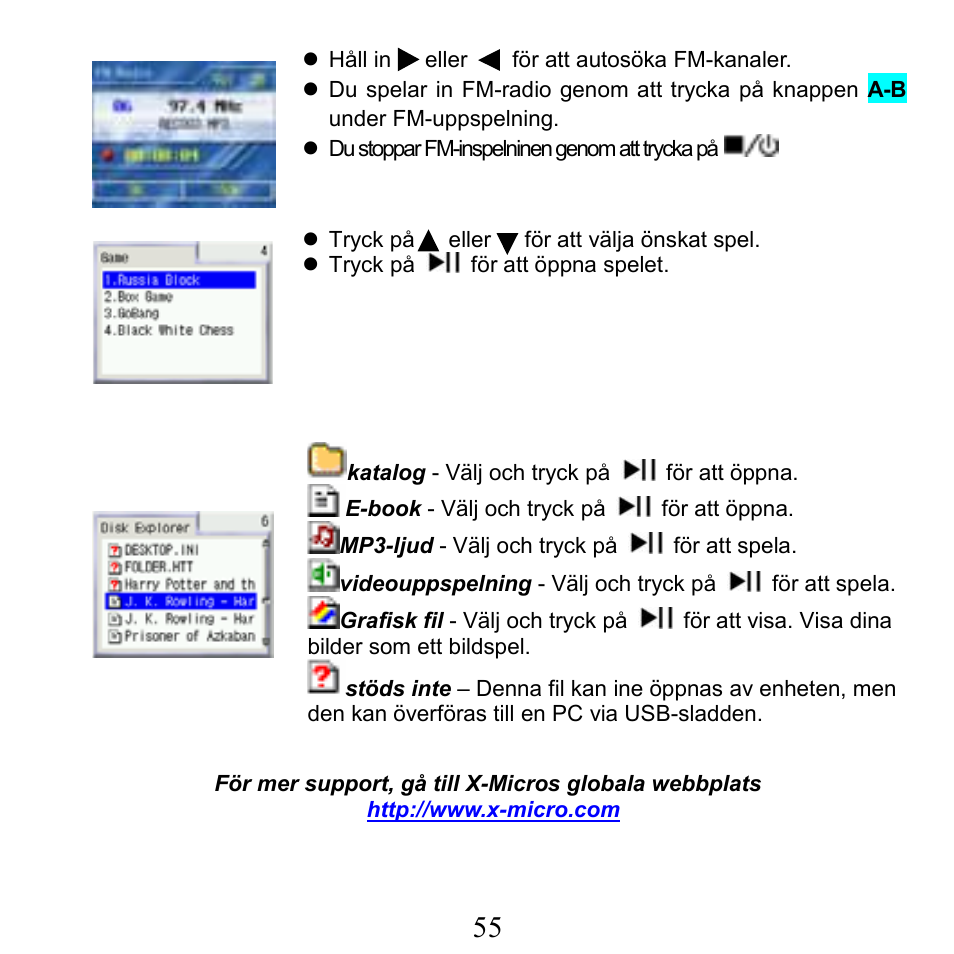 X-Micro Tech. XMP3-N20GFT 210C User Manual | Page 56 / 72