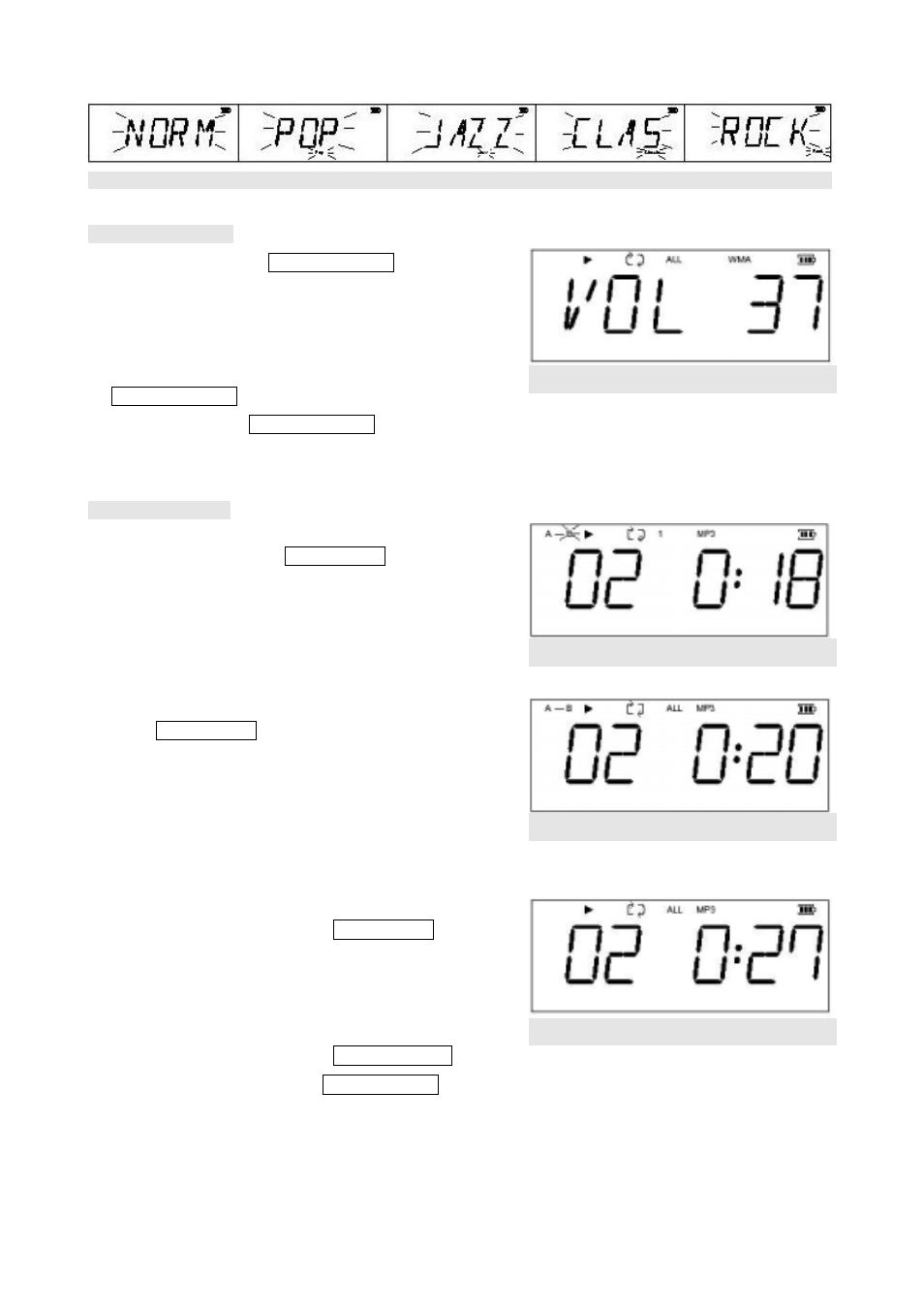 Figure 4.4.2, Volume control, The display. (figure 4.5.1) -- sound level: 0 ~ 63 | Repeat section | X-Micro Tech. EPIC User Manual | Page 10 / 19