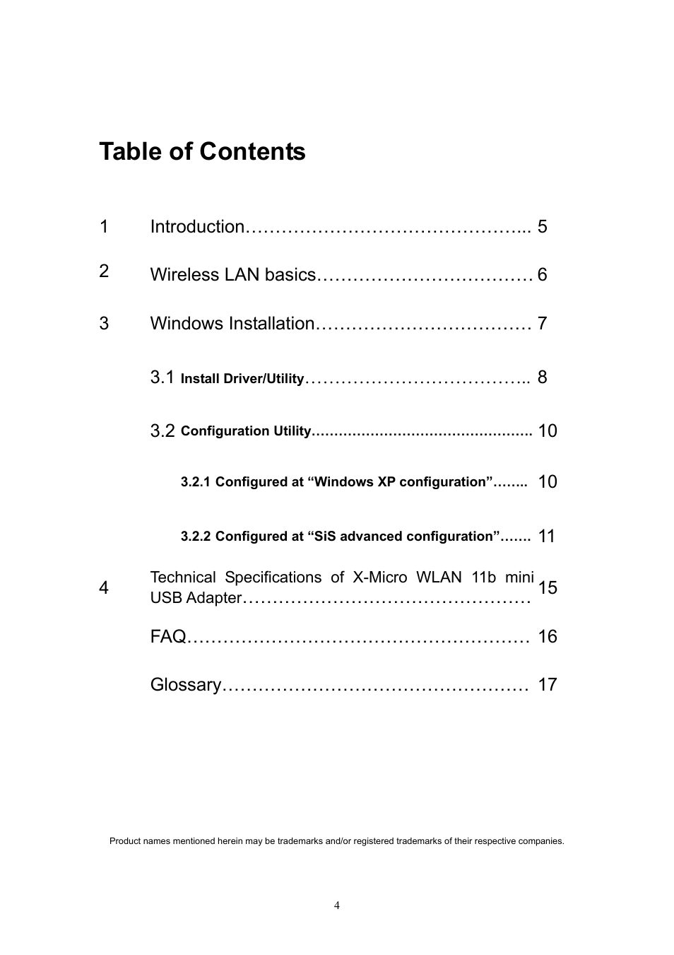 X-Micro Tech. 11b mini User Manual | Page 5 / 22