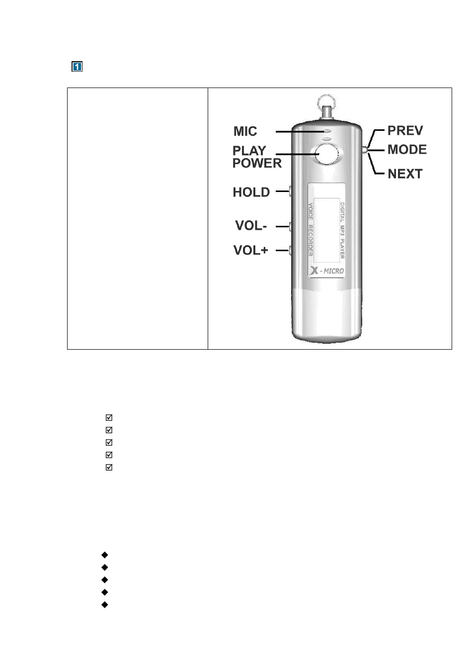 X-Micro Tech. Digital MP3 Player User Manual | Page 4 / 23