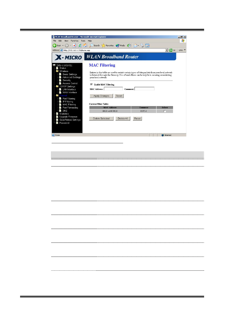 Firewall - port forwarding, Irewall, Orwarding | 11 firewall - port forwarding | X-Micro Tech. WL-1502 User Manual | Page 29 / 42