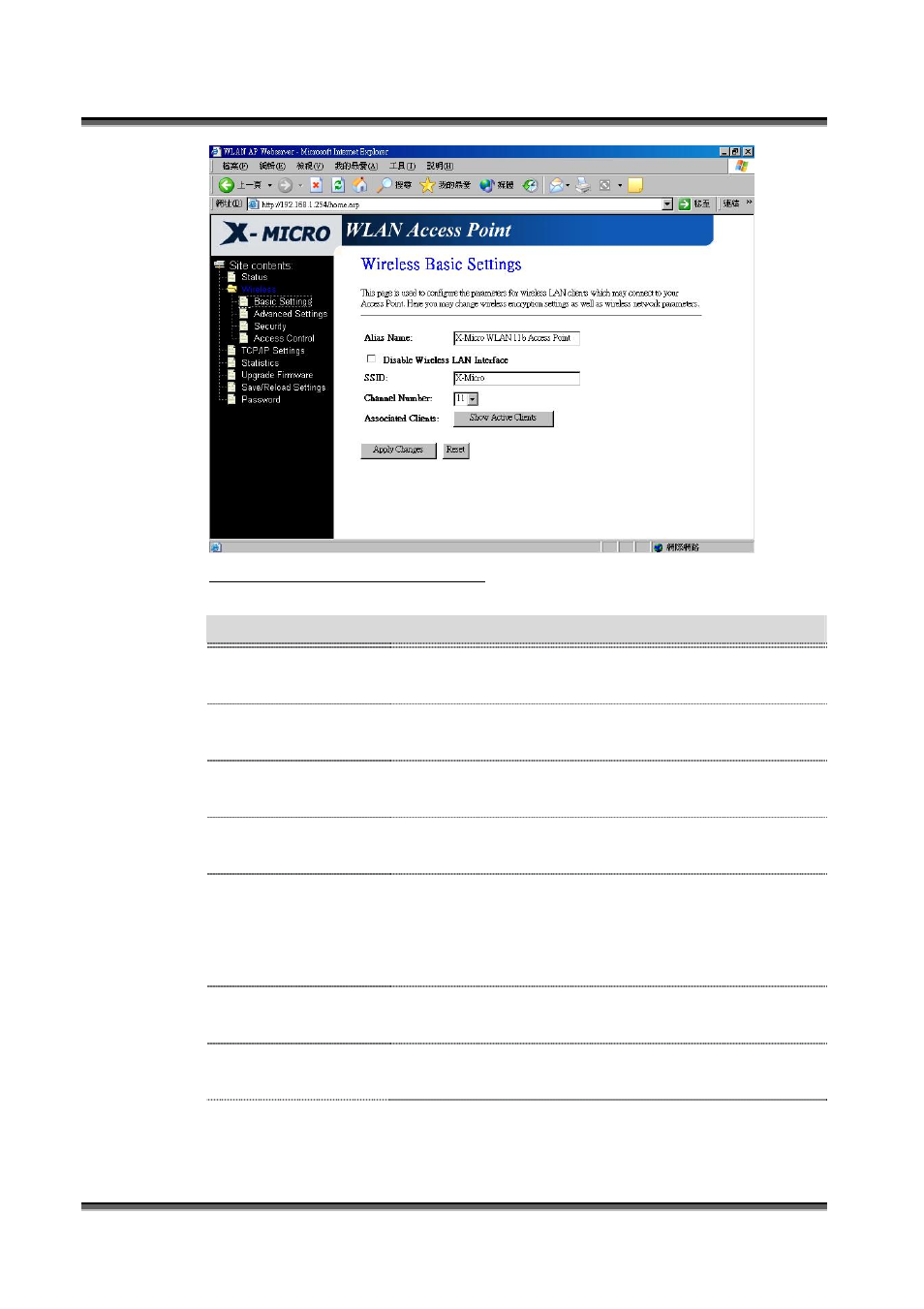 Wireless advanced settings, Ireless, Dvanced | Ettings, 3 wireless advanced settings | X-Micro Tech. WLAN 11b Access Point User Manual | Page 13 / 32