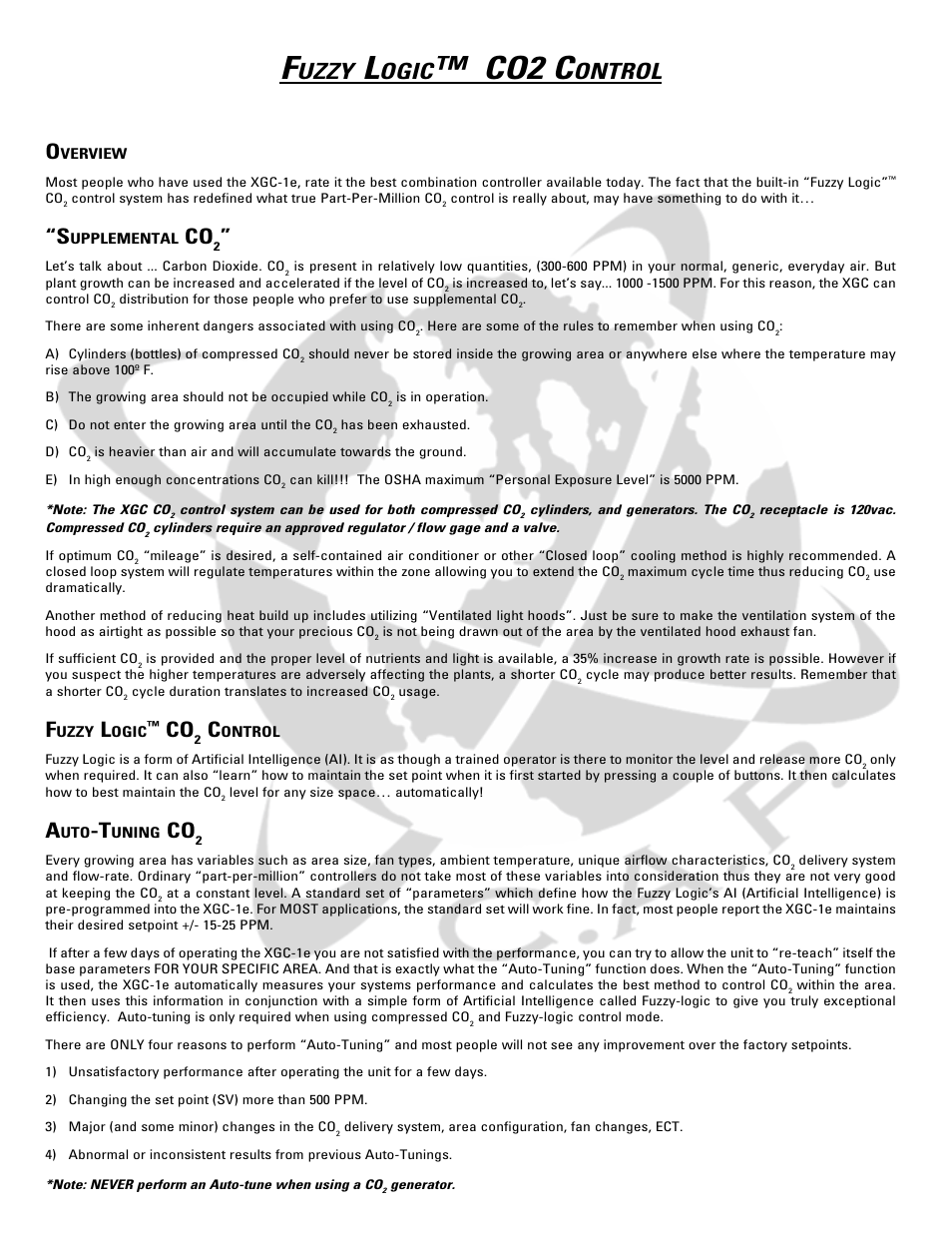 Co2 c, Uzzy, Ogic | Ontrol | XtremeMac XGC-1e User Manual | Page 6 / 11