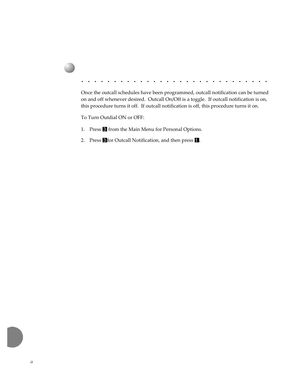 Turn outcall on/off | Xblue Networks XPLUS100 User Manual | Page 24 / 24