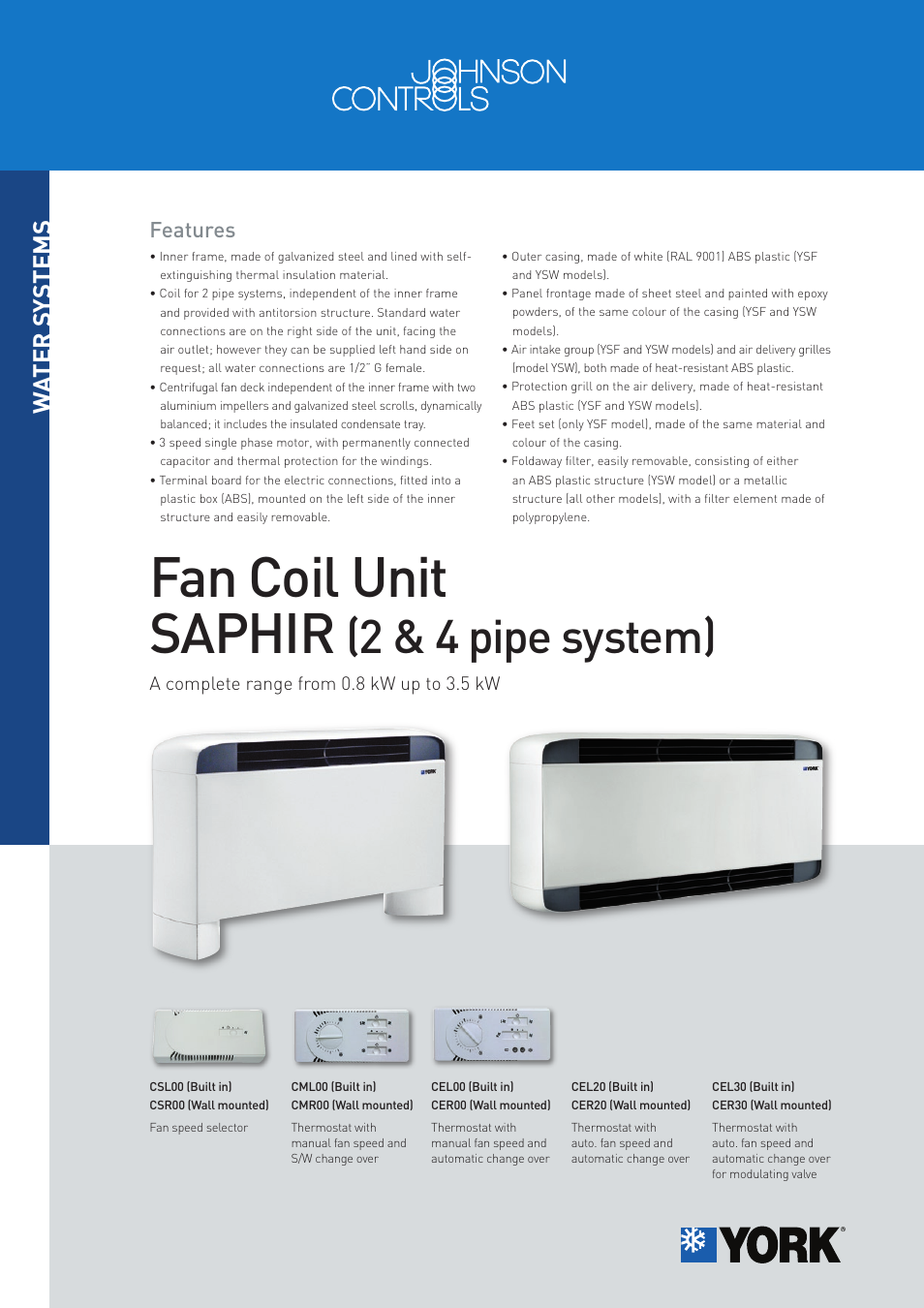 York SAPHIR CMR00 User Manual | 4 pages