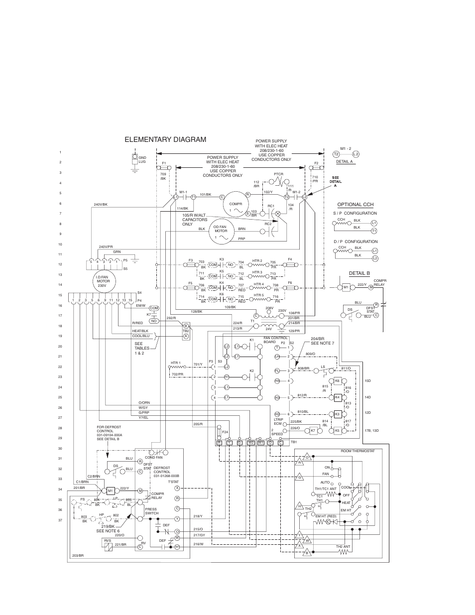 Troubleshooting, Elementary diagram | York B1HH018 User Manual | Page 18 / 28