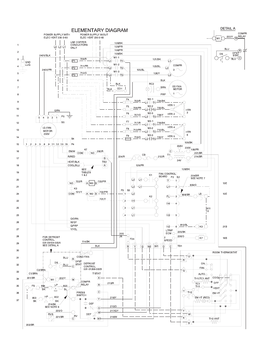 Elementary diagram | York B1HH018 User Manual | Page 20 / 28