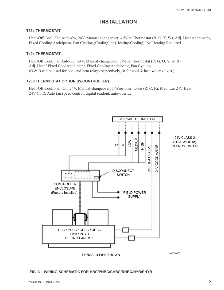 Installation | York YHYB User Manual | Page 5 / 16