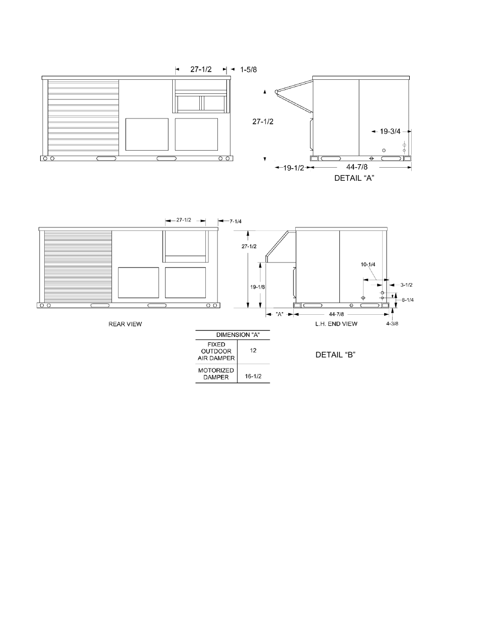 Unit with economizer rainhood | York DY 036 User Manual | Page 26 / 36