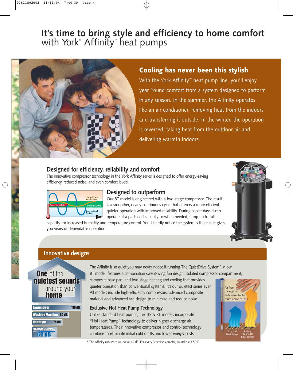 Affinity, Heat pumps, Cooling has never been this stylish | Designed to outperform | York 3S User Manual | Page 4 / 6