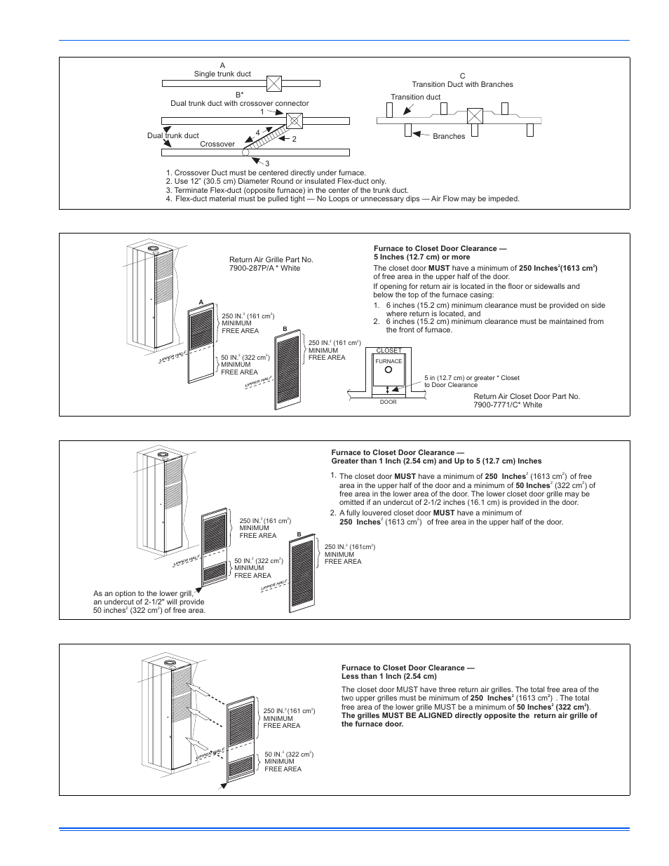 Figure 3: air distribution systems, Figure 4: closet to door clearance - 5” or greater | York DFAH User Manual | Page 7 / 40