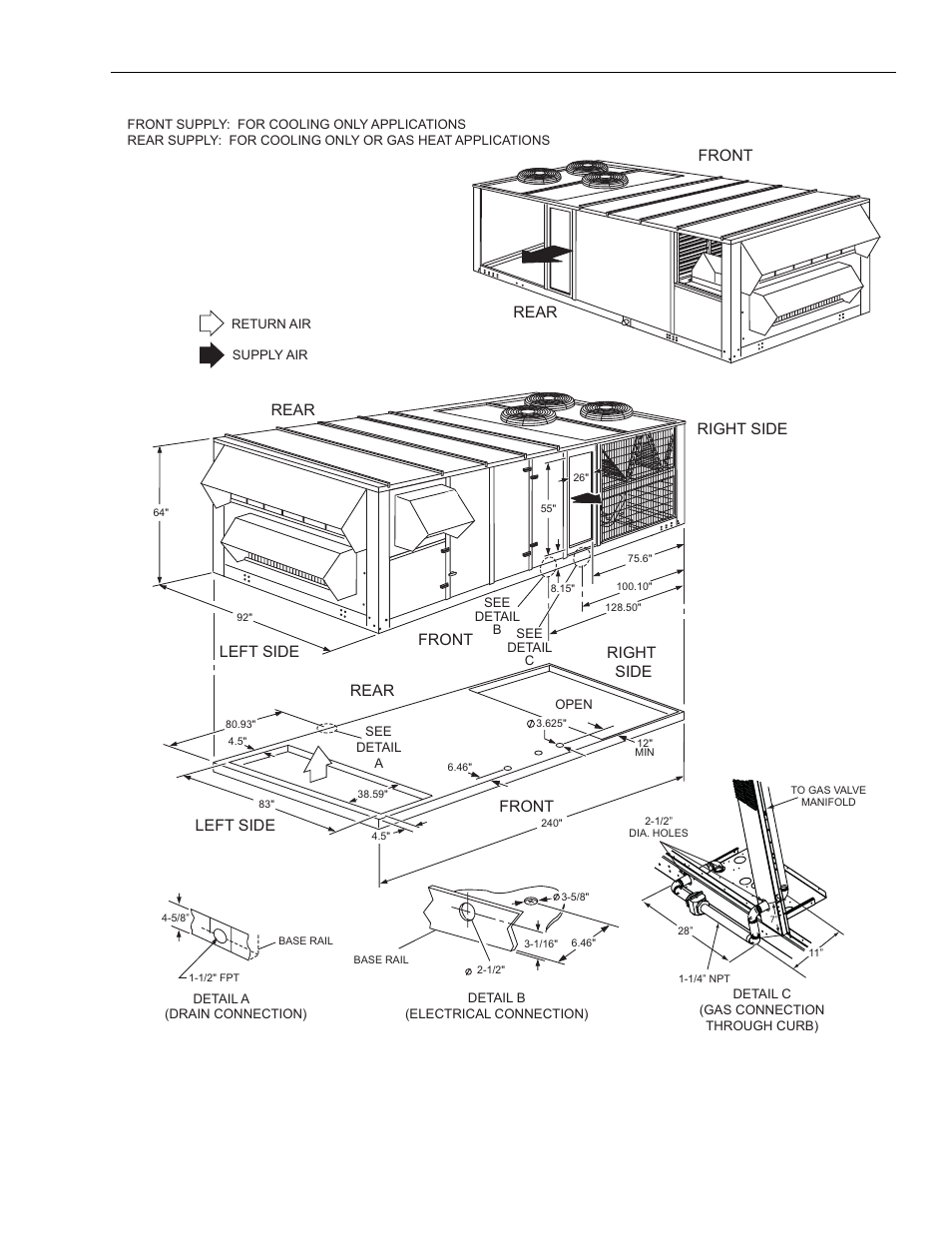 Figure 31 - bottom return, front & rear supply, 31 bottom return, front & rear supply | York Y33 User Manual | Page 83 / 96