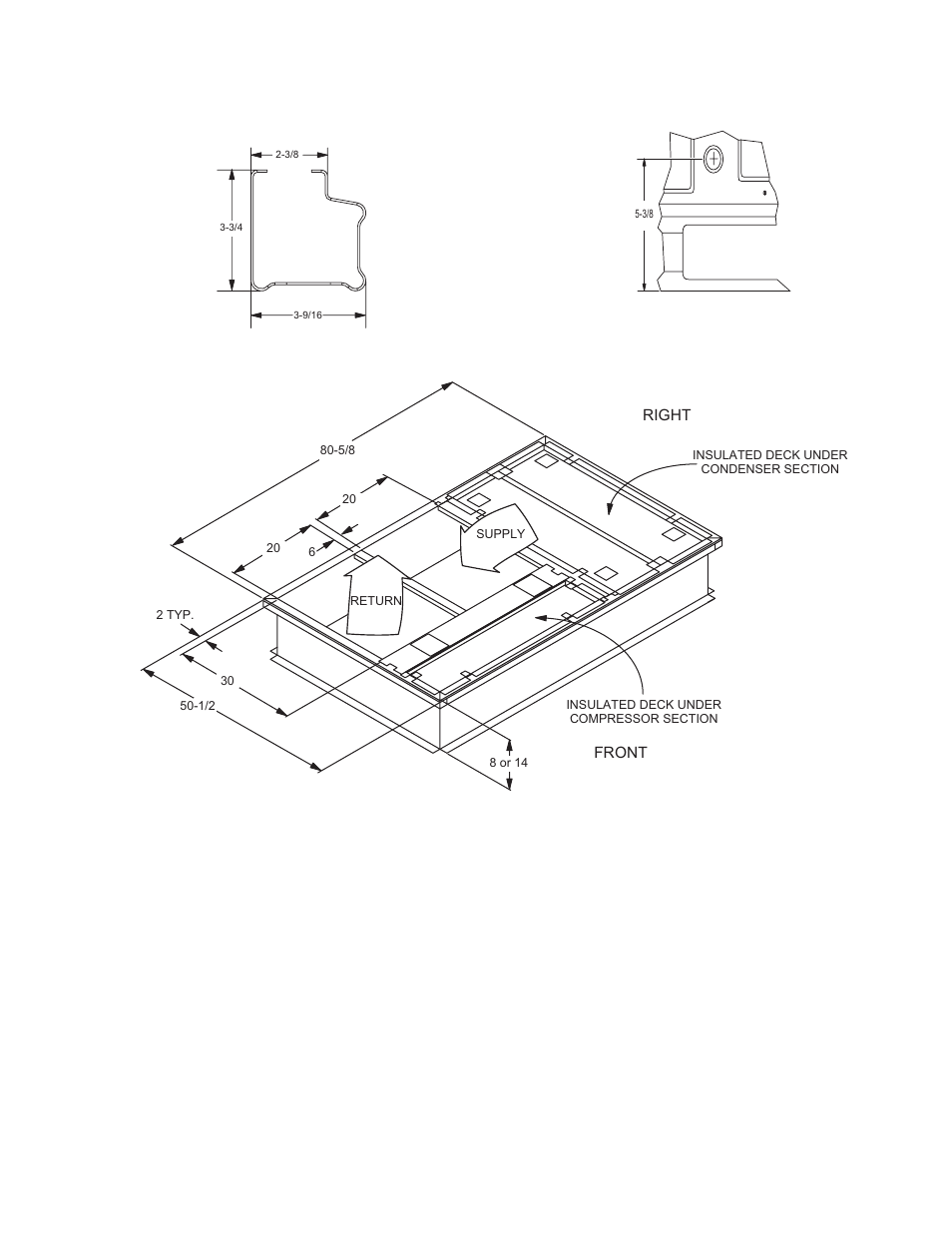 Figure 6 - predator® roof curb dimensions | York PREDATOR DM 078 User Manual | Page 37 / 48