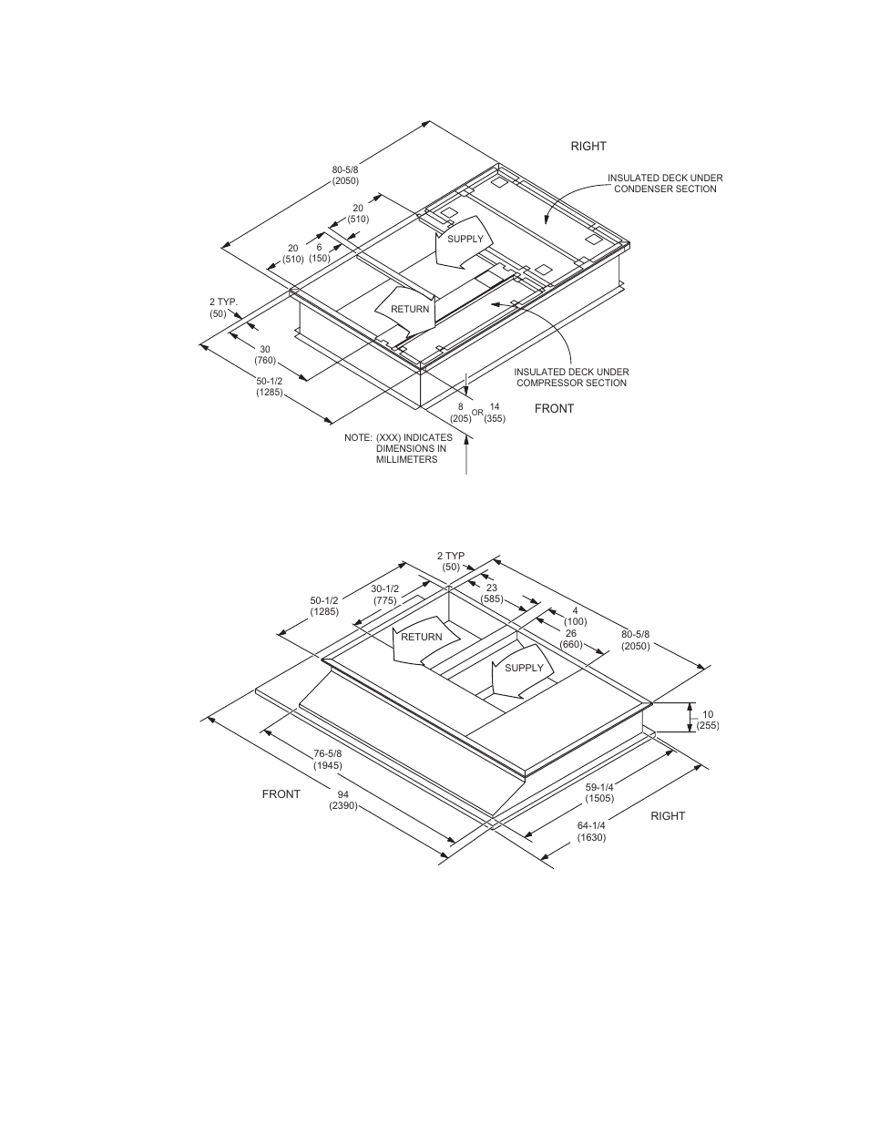 Figure 6 - predator, Roof curb dimensions, Figure 7 - sunline™ to predator | Transition roof curbs | York PREDATOR BP 090 User Manual | Page 27 / 36