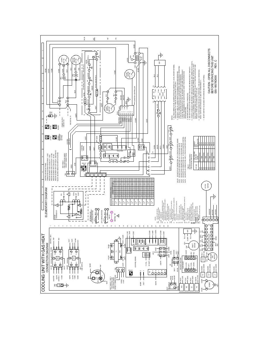 Typical wiring diagram d*np 030-048 (208/230, 60 power supply), Cooling unit with gas heat | 26 unitary products group, Connection diagram elementary diagram | York DNP036 User Manual | Page 26 / 36
