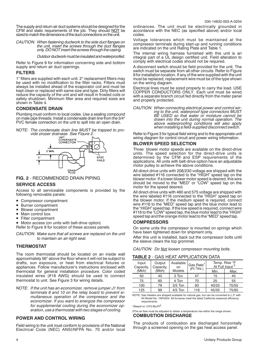 York SUNLINE PLUS D2EG 048 User Manual | Page 4 / 20